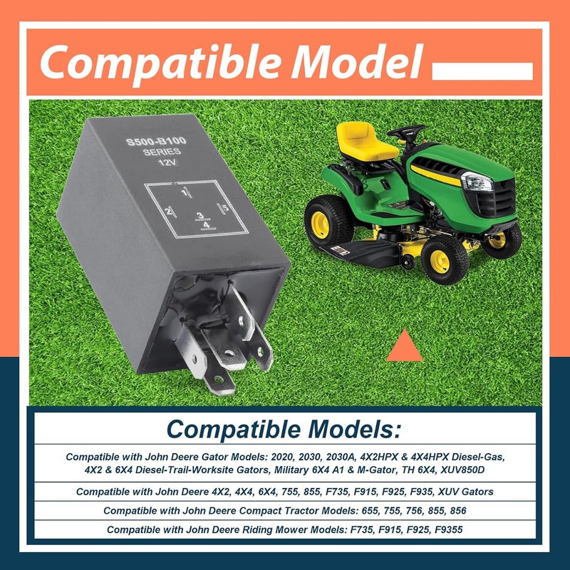 Lisnhlin وحدة استبدال مرحل شمعات الاحتراق AM138537 S500-B100 لجون دير 4X2 4X4 6X4 755 855 F735 F915 F925 F935 XUV جتورات 655 755 756 855 856 جرار مدمج استبدال AM100819 - Image 3